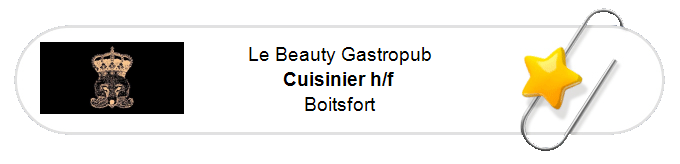 Nos annonces - Cuisinier h/f - Boitsfort